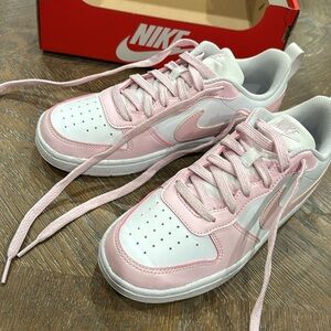 Girls Youth Nike Pink Sneakers Court Borough Low Recraft Pink Foam